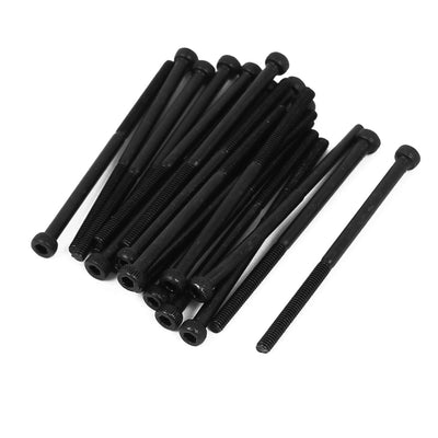 Harfington M2.5x45mm Alloy Steel Hex Socket Head Knurled Cap Screw Bolt Black 20pcs