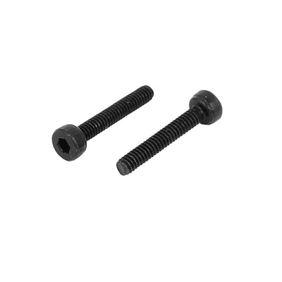 Harfington M2x12mm Alloy Steel Hex Socket Head Knurled Cap Screw Bolt Black 50pcs