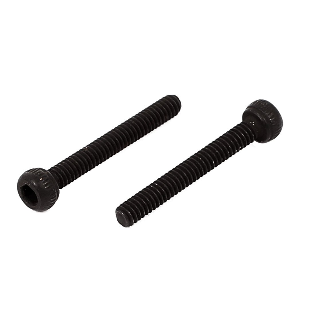 Harfington M2x15mm Alloy Steel Hex Socket Head Knurled Cap Screw Bolt Black 50pcs