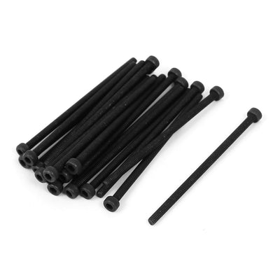 Harfington M2.5x50mm Alloy Steel Hex Socket Head Knurled Cap Screw Bolt Black 20pcs