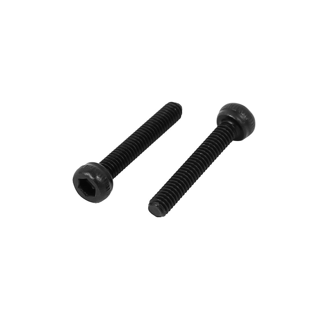 Harfington M2.5x15mm Alloy Steel Hex Socket Head Knurled Cap Screw Bolt Black 50pcs