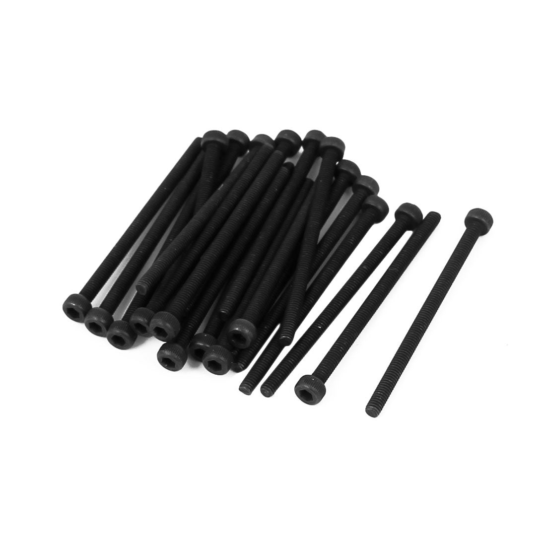 Harfington M2.5x40mm Alloy Steel Hex Socket Head Knurled Cap Screw Bolt Black 20pcs