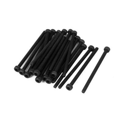 Harfington M2.5x40mm Alloy Steel Hex Socket Head Knurled Cap Screw Bolt Black 20pcs