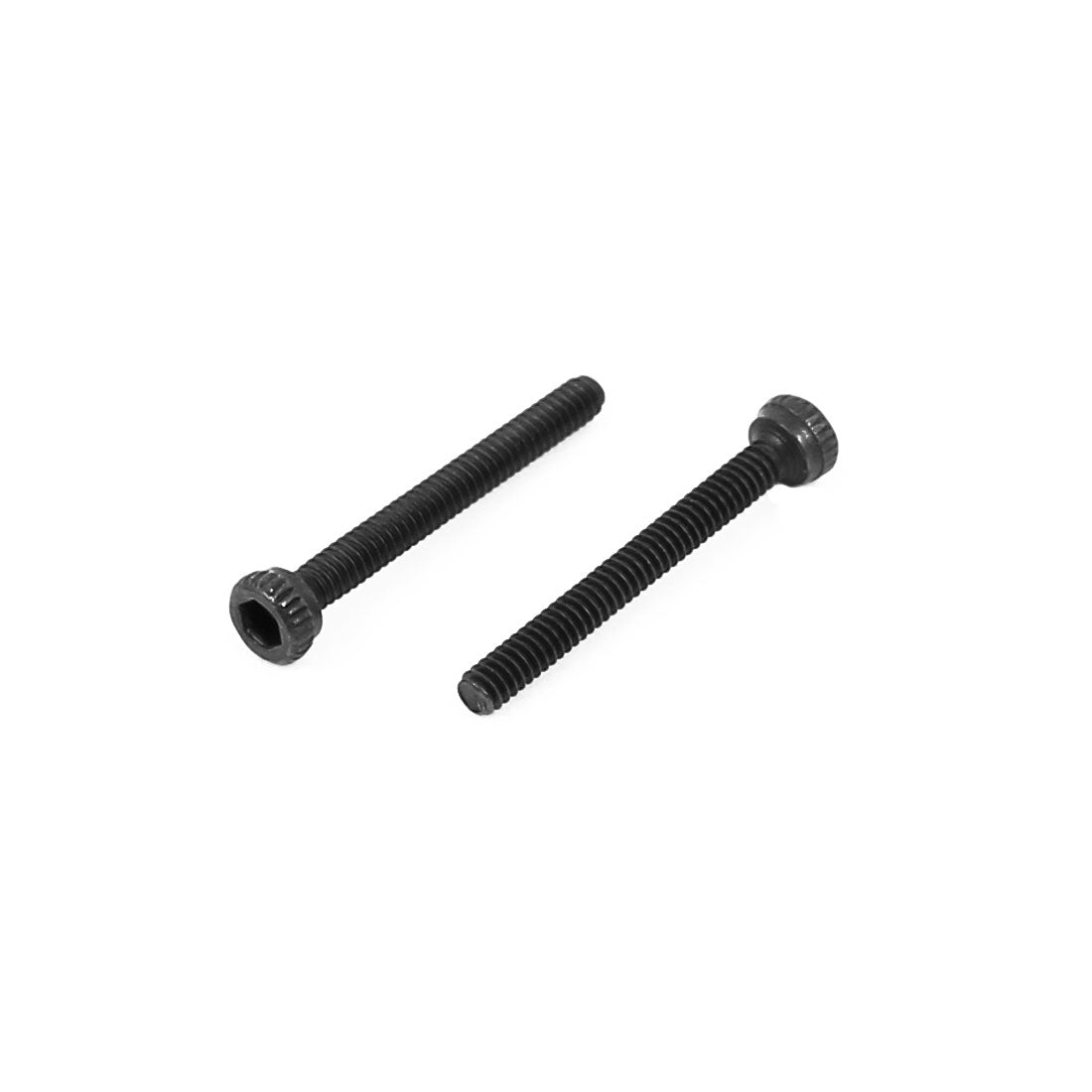 Harfington M1.4x12mm Alloy Steel Hex Socket Head Knurled Cap Screw Bolt Black 20pcs
