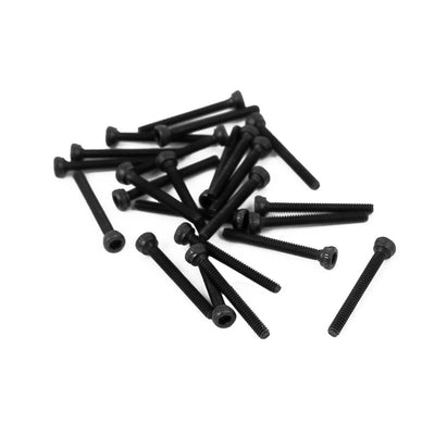 Harfington M1.4x12mm Alloy Steel Hex Socket Head Knurled Cap Screw Bolt Black 20pcs