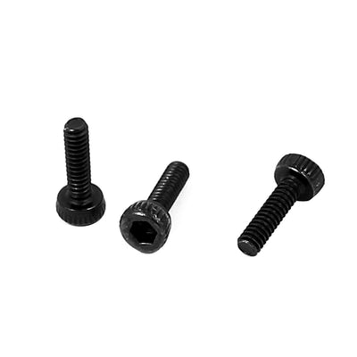 Harfington M1.4x5mm Alloy Steel Hex Socket Head Knurled Cap Screw Bolt Black 20pcs
