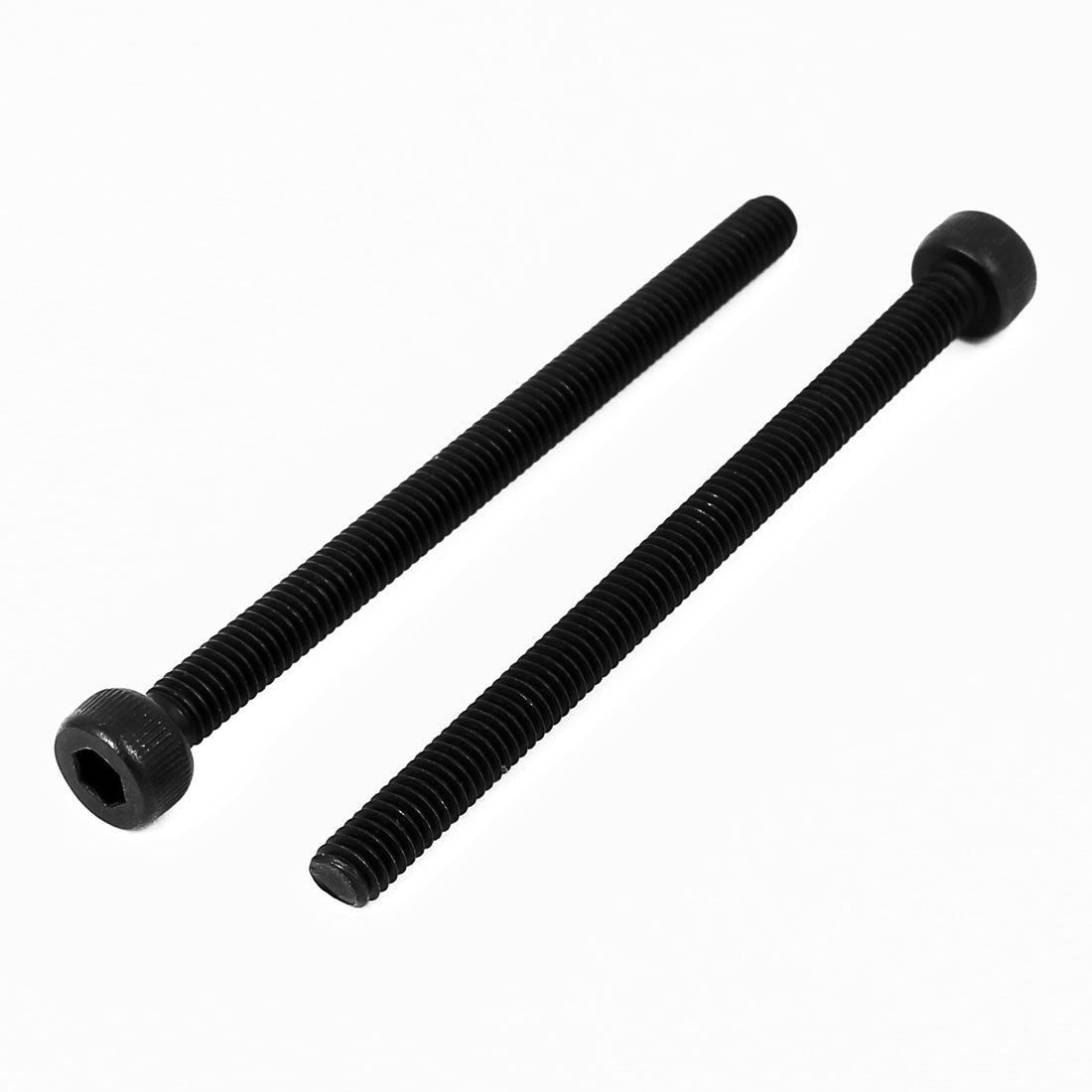 Harfington M4x55mm Fully Thread Hex Socket Head Knurled Cap Screw Bolt Black 10pcs