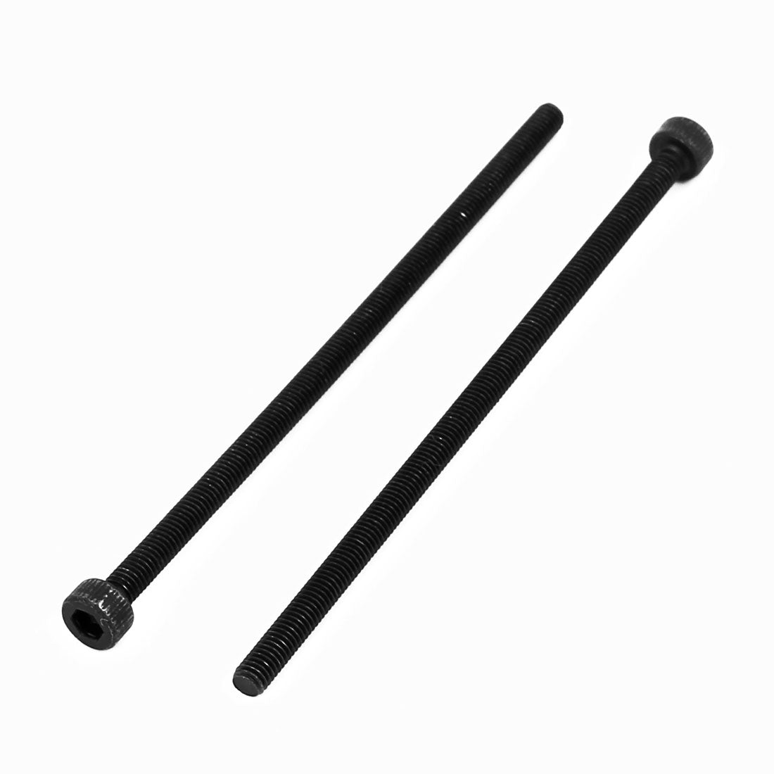 Harfington M3x70mm Fully Thread Hex Socket Head Knurled Cap Screw Bolt Black 10pcs