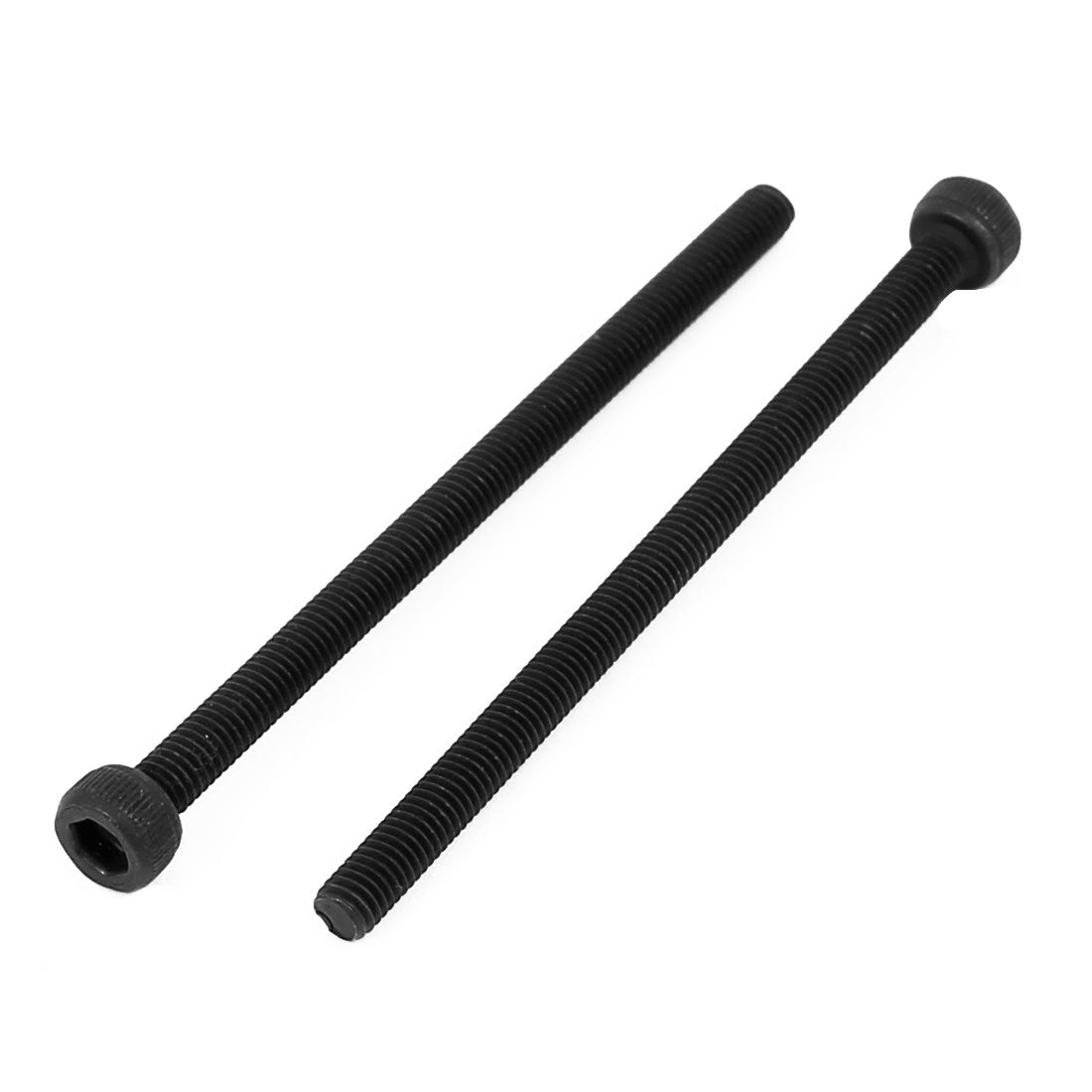 Harfington M3x50mm Fully Thread Hex Socket Head Knurled Cap Screw Bolt Black 10pcs