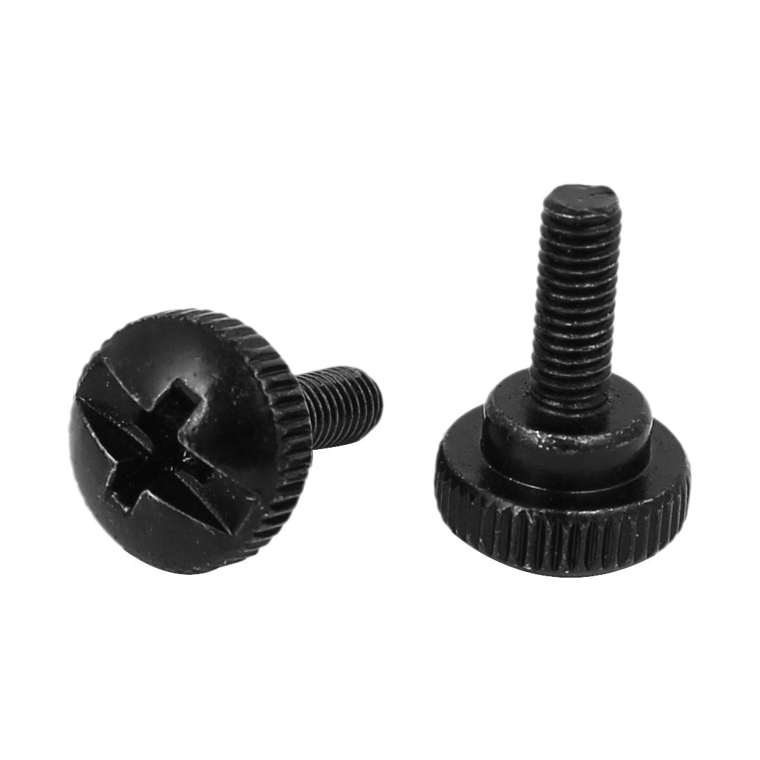 Harfington Computer PC Case Black Zinc Plated Knurled Phillips Head Thumb Screw M3x8mm 20pcs