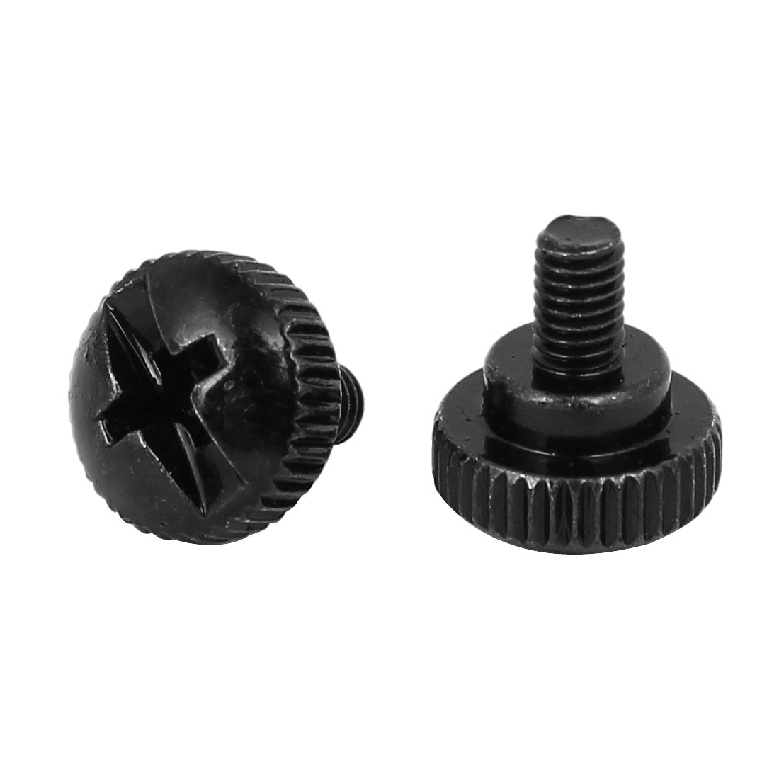 Harfington M3 x 4.5mm Knurled Phillips Head Thumb Screw Black 20pcs for Computer PC Case