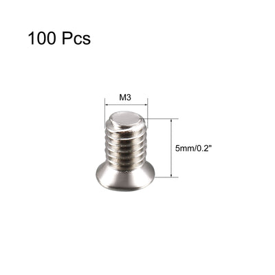 Harfington Computer PC Case 2.5" HDD Flat Phillips Head Hard Drive Screw M3x4.8mm 100pcs
