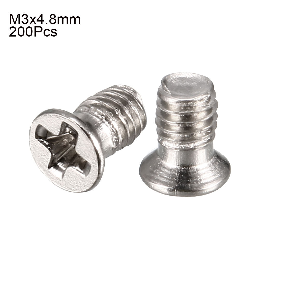 Harfington Computer PC Case 2.5" HDD Flat Phillips Head Hard Drive Screw M3x4.8mm 200pcs