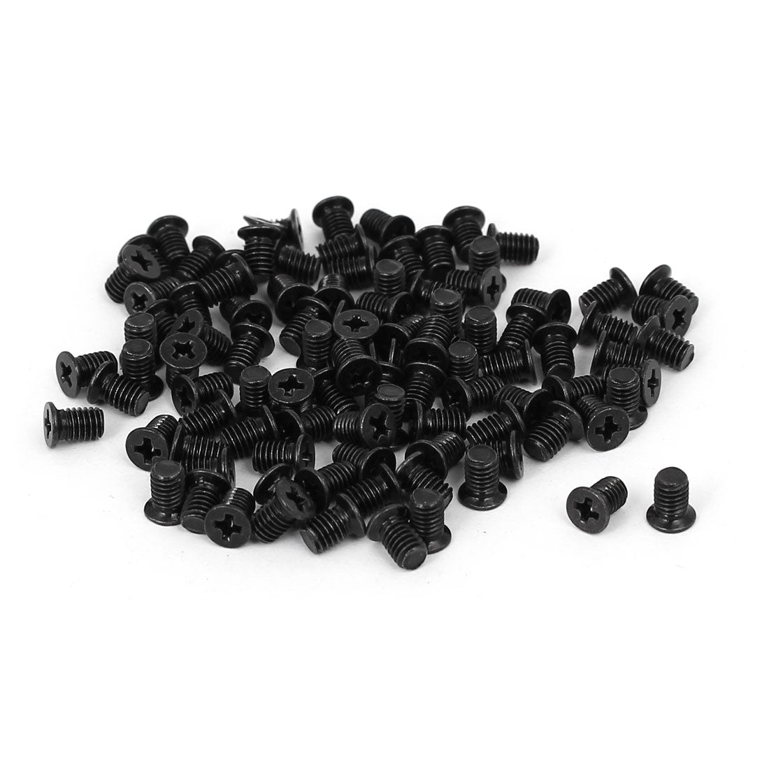 Harfington Computer PC Case HDD Flat Phillips Head Hard Drive Screw Black M3x4.8mm 100pcs
