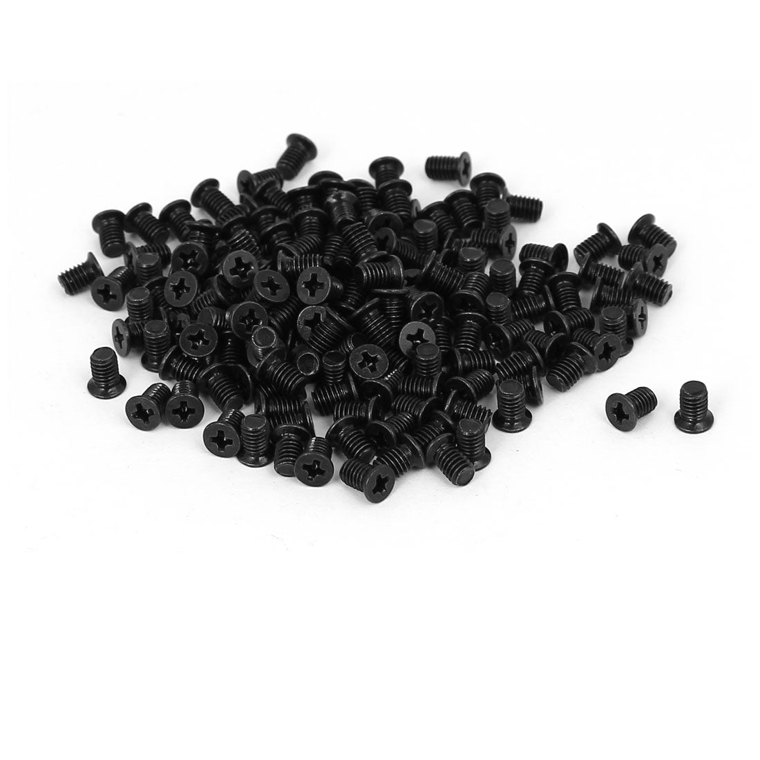 Harfington Computer PC Case HDD Flat Phillips Head Hard Drive Screw Black M3x4.8mm 200pcs
