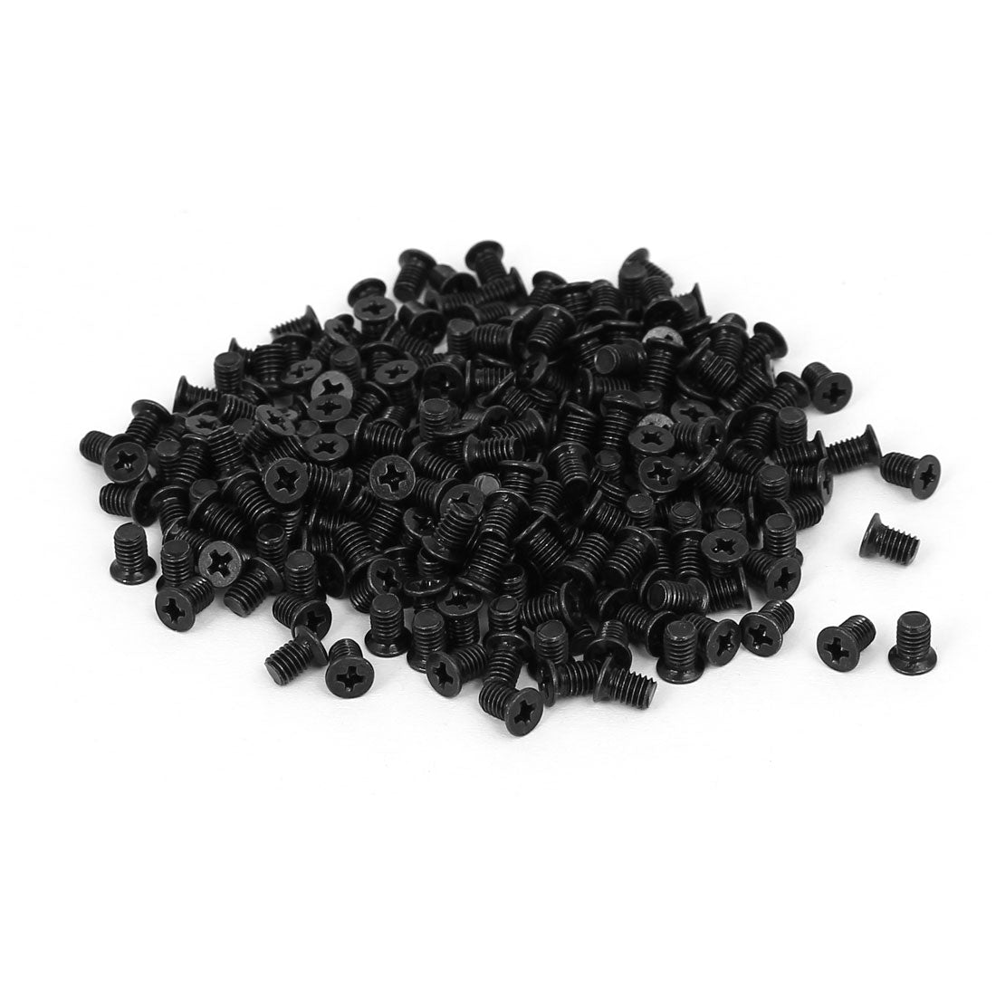 Harfington Computer PC Case HDD Flat Phillips Head Hard Drive Screw Black M3x4.8mm 300pcs