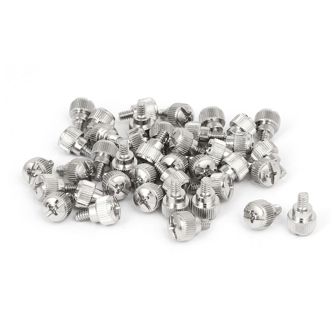 Harfington 6#-32 Nickel Plated Knurled Phillips Head Thumb Screw 40pcs for Computer PC Case
