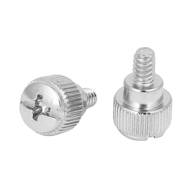 Harfington 6#-32 Nickel Plated Knurled Phillips Head Thumb Screw 100pcs for Computer PC Case