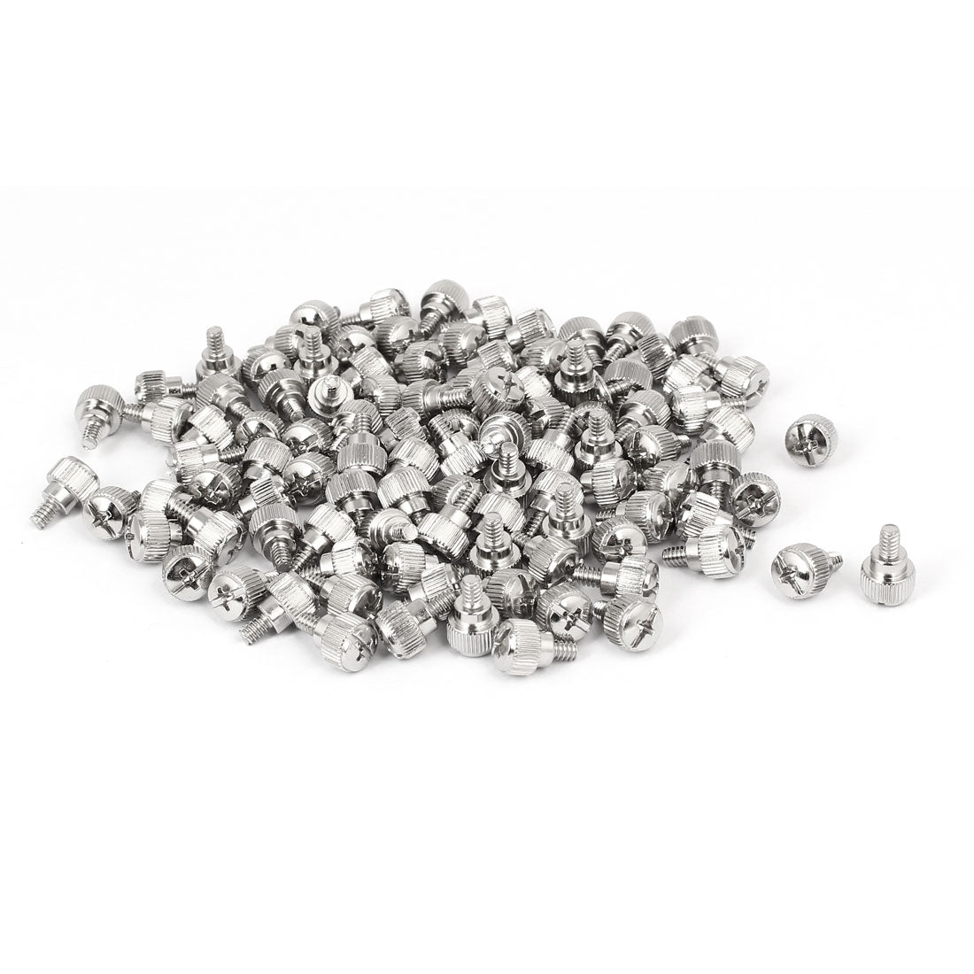 Harfington 6#-32 Nickel Plated Knurled Phillips Head Thumb Screw 100pcs for Computer PC Case