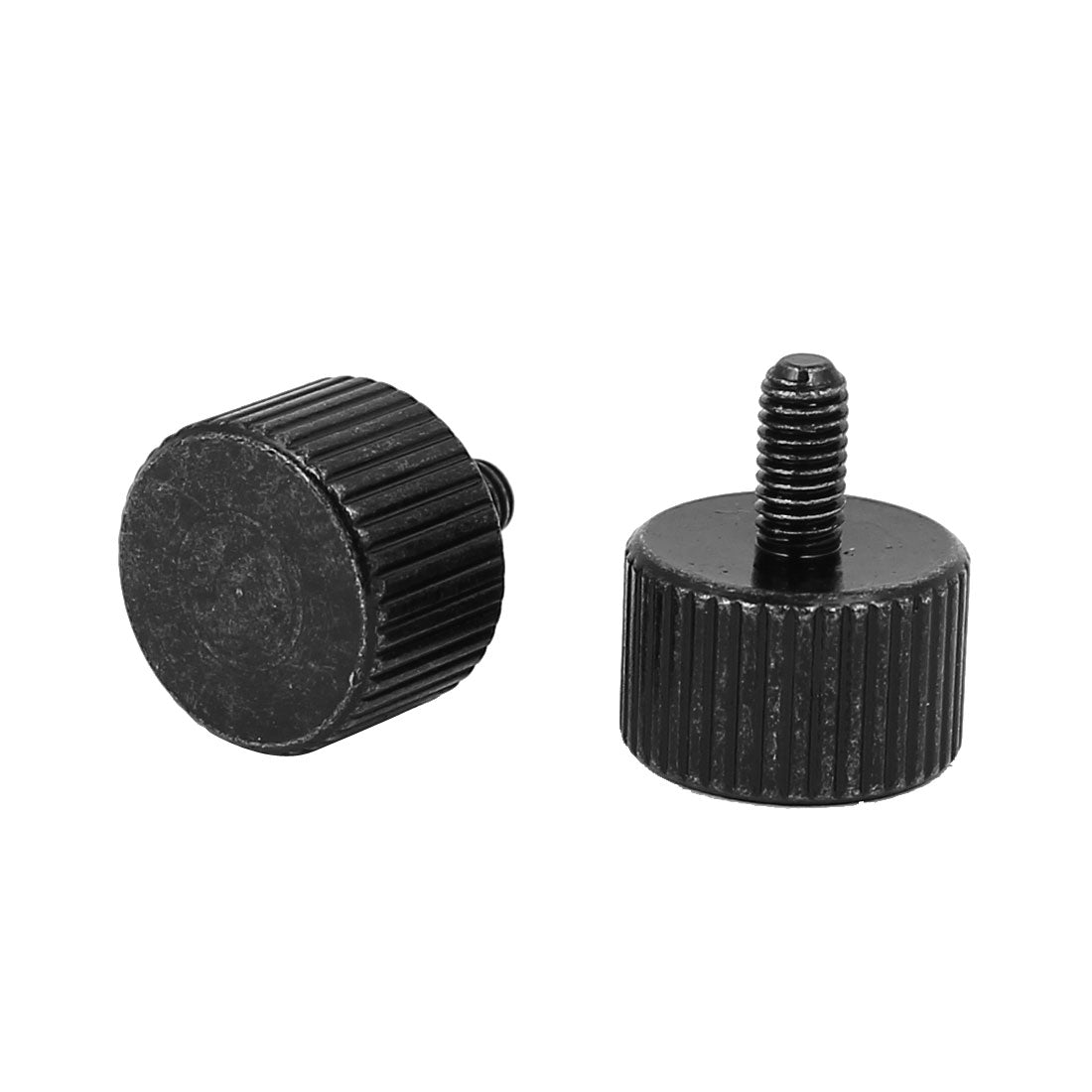 Harfington Computer PC Case Black Zinc Plated Flat Head Knurled Thumb Screw M3x6mm 40pcs