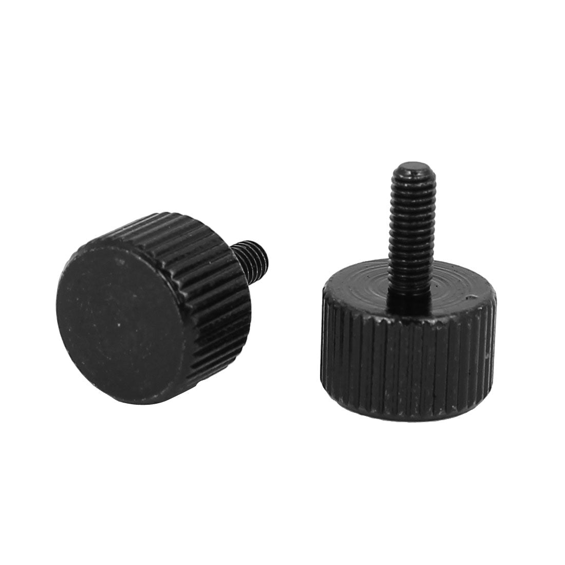 Harfington Computer PC Case Black Zinc Plated Flat Head Knurled Thumb Screw M3x8mm 10pcs