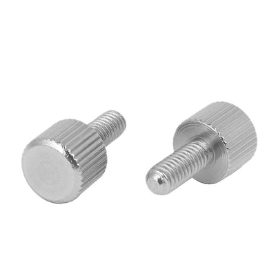 Harfington Computer PC Case Stainless Steel Flat Head Knurled Thumb Screw M4 x 10mm 15pcs
