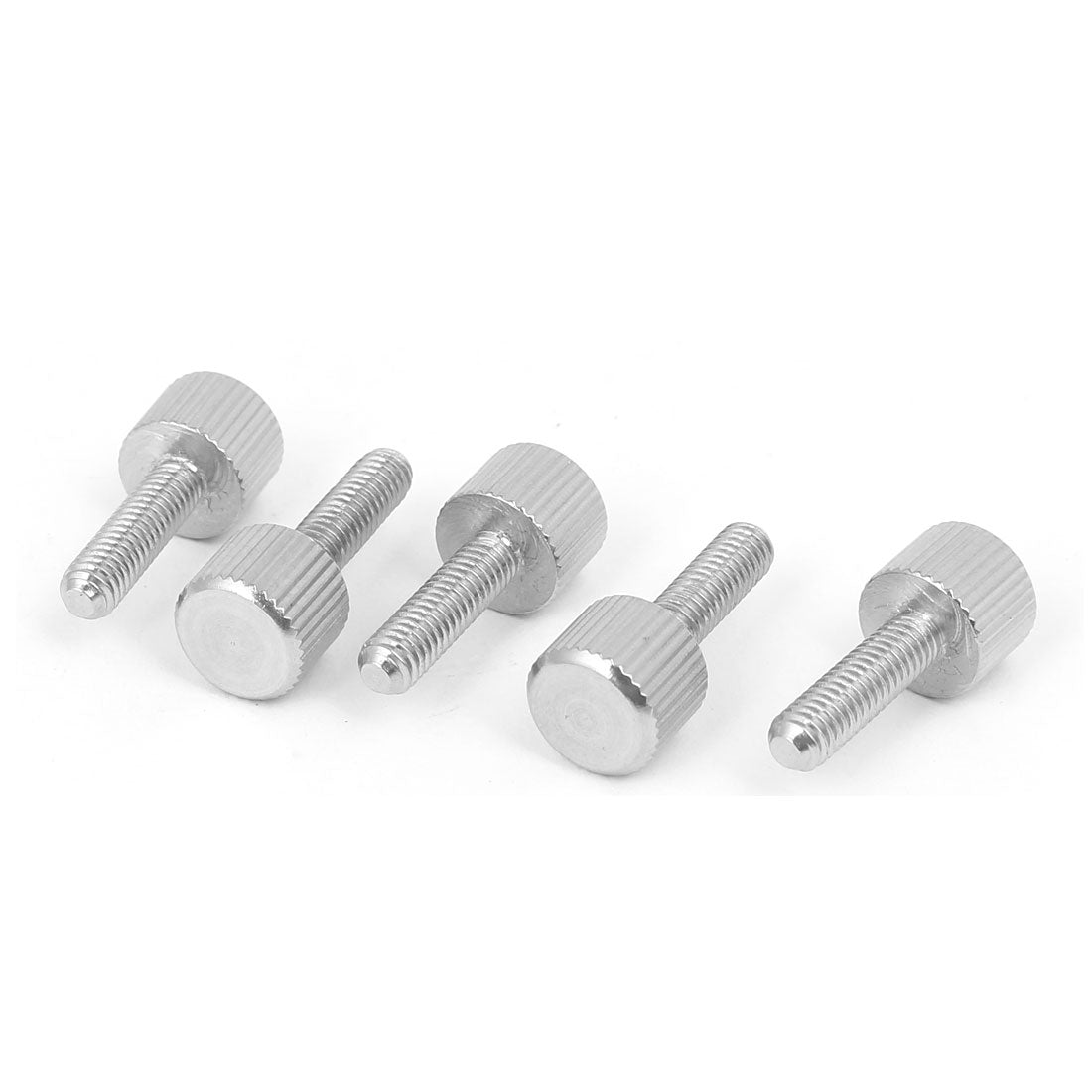 Harfington Computer PC Case Stainless Steel Flat Head Knurled Thumb Screw M4 x 14mm 5pcs