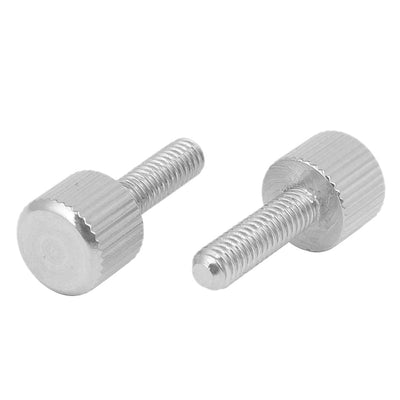 Harfington Computer PC Case Stainless Steel Flat Head Knurled Thumb Screw M4 x 14mm 10pcs