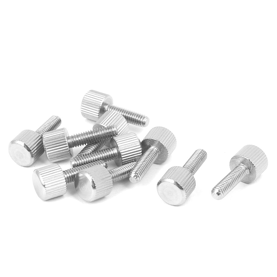 Harfington Computer PC Case Stainless Steel Flat Head Knurled Thumb Screw M4 x 14mm 10pcs