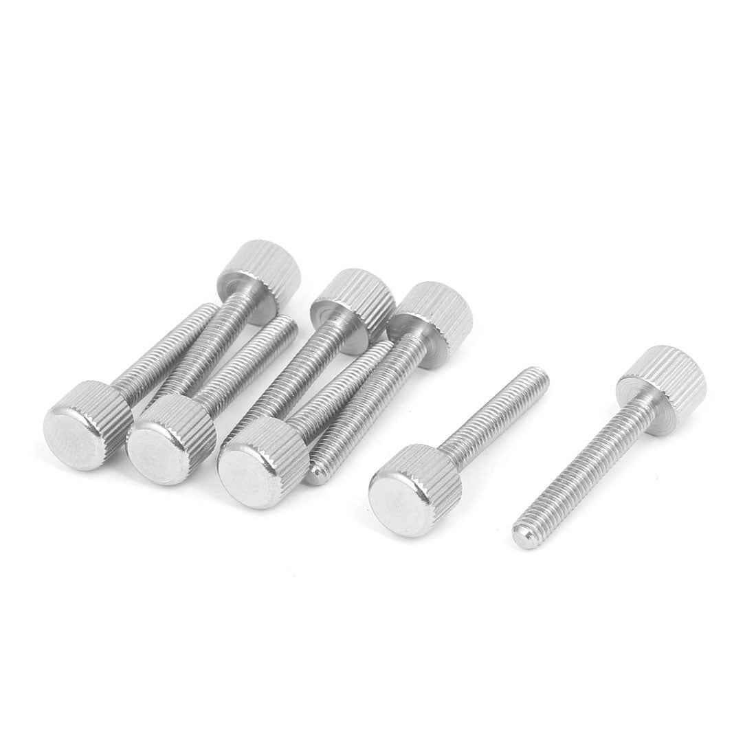 Harfington Computer PC Case Stainless Steel Flat Head Knurled Thumb Screw M4 x 25mm 8pcs