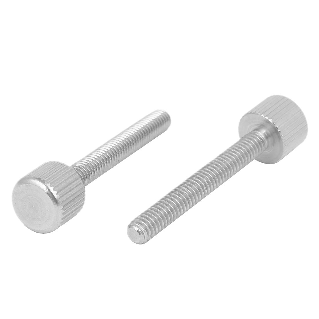 Harfington Computer PC Case Stainless Steel Flat Head Knurled Thumb Screw M4 x 30mm 6pcs