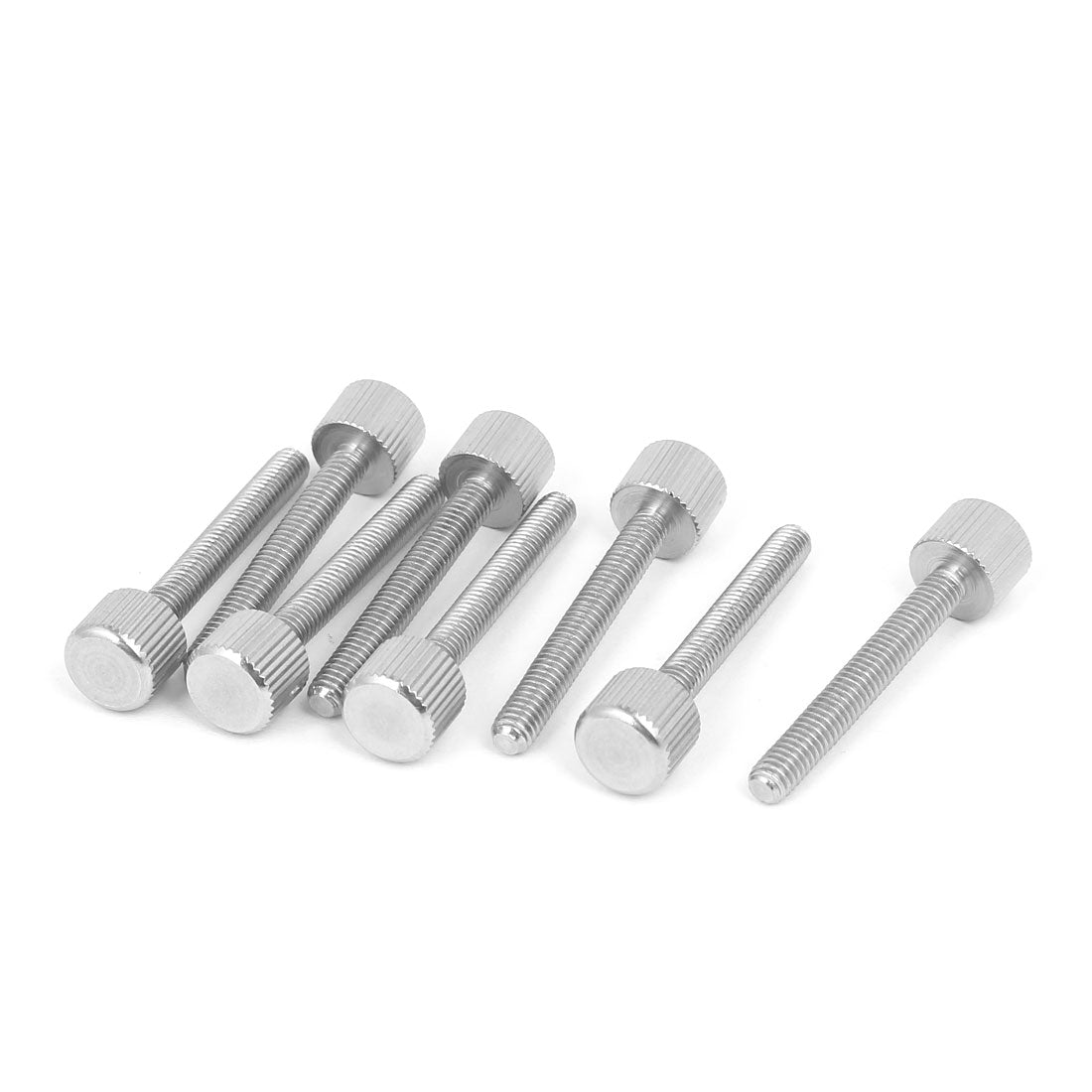 Harfington Computer PC Case Stainless Steel Flat Head Knurled Thumb Screw M4 x 30mm 8pcs