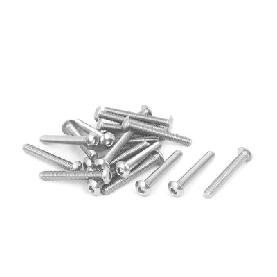 Harfington M3x22mm 316 Stainless Steel Fully Thread Button Head Hex Socket Cap Screw 20pcs