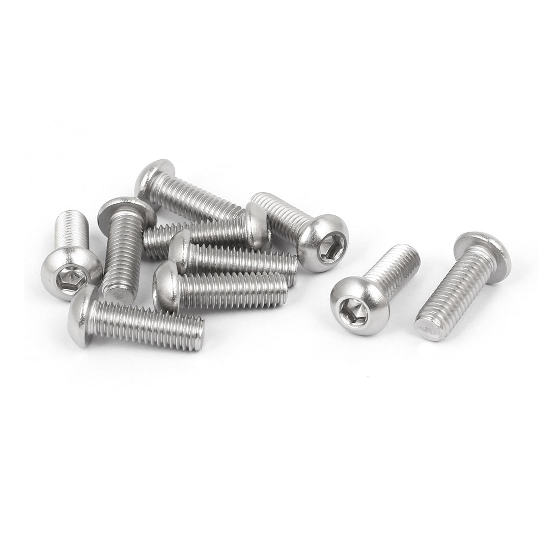 Harfington M6x18mm 316 Stainless Steel Button Head Hex Socket Cap Screw Bolt Fastener 10pcs