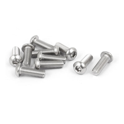 Harfington M6x18mm 316 Stainless Steel Button Head Hex Socket Cap Screw Bolt Fastener 10pcs
