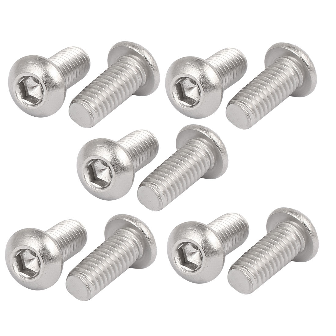 Harfington M6x14mm 316 Stainless Steel Button Head Hex Socket Cap Screw Bolt Fastener 10pcs