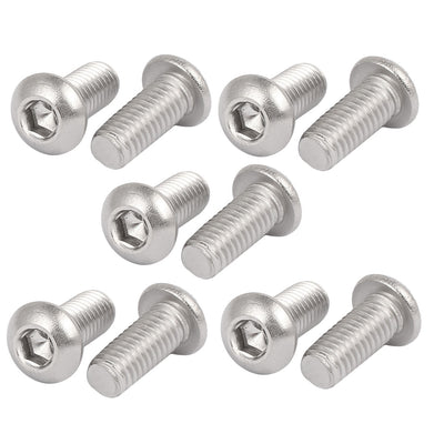 Harfington M6x14mm 316 Stainless Steel Button Head Hex Socket Cap Screw Bolt Fastener 10pcs