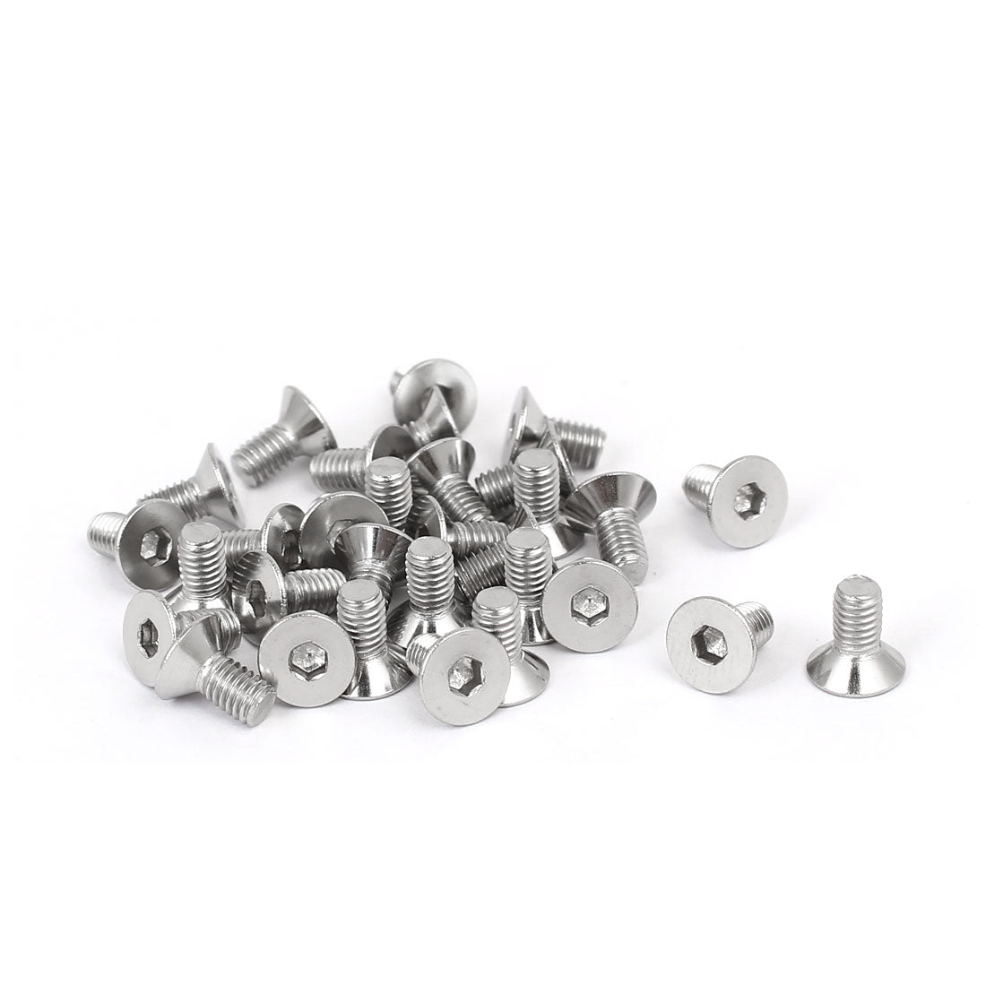 Harfington DIN7991 M3x6mm 316 Stainless Steel Flat Head Hex Socket Cap Screw Bolt 30pcs