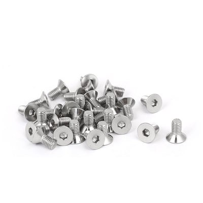 Harfington DIN7991 M3x6mm 316 Stainless Steel Flat Head Hex Socket Cap Screw Bolt 30pcs