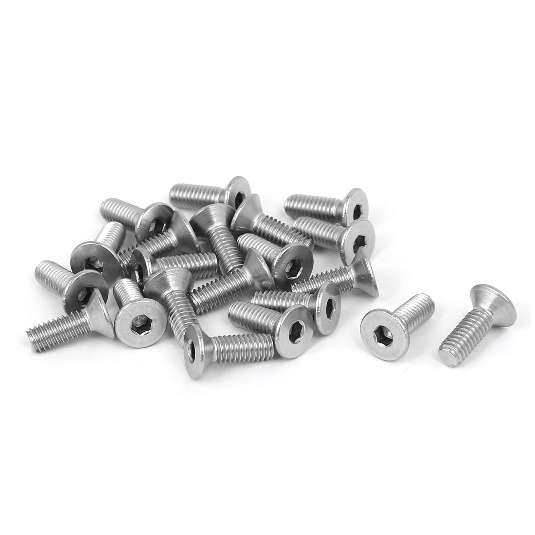 Harfington M4x12mm 316 Stainless Steel Flat Head Hex Socket Cap Screw Bolt Fastener 20pcs