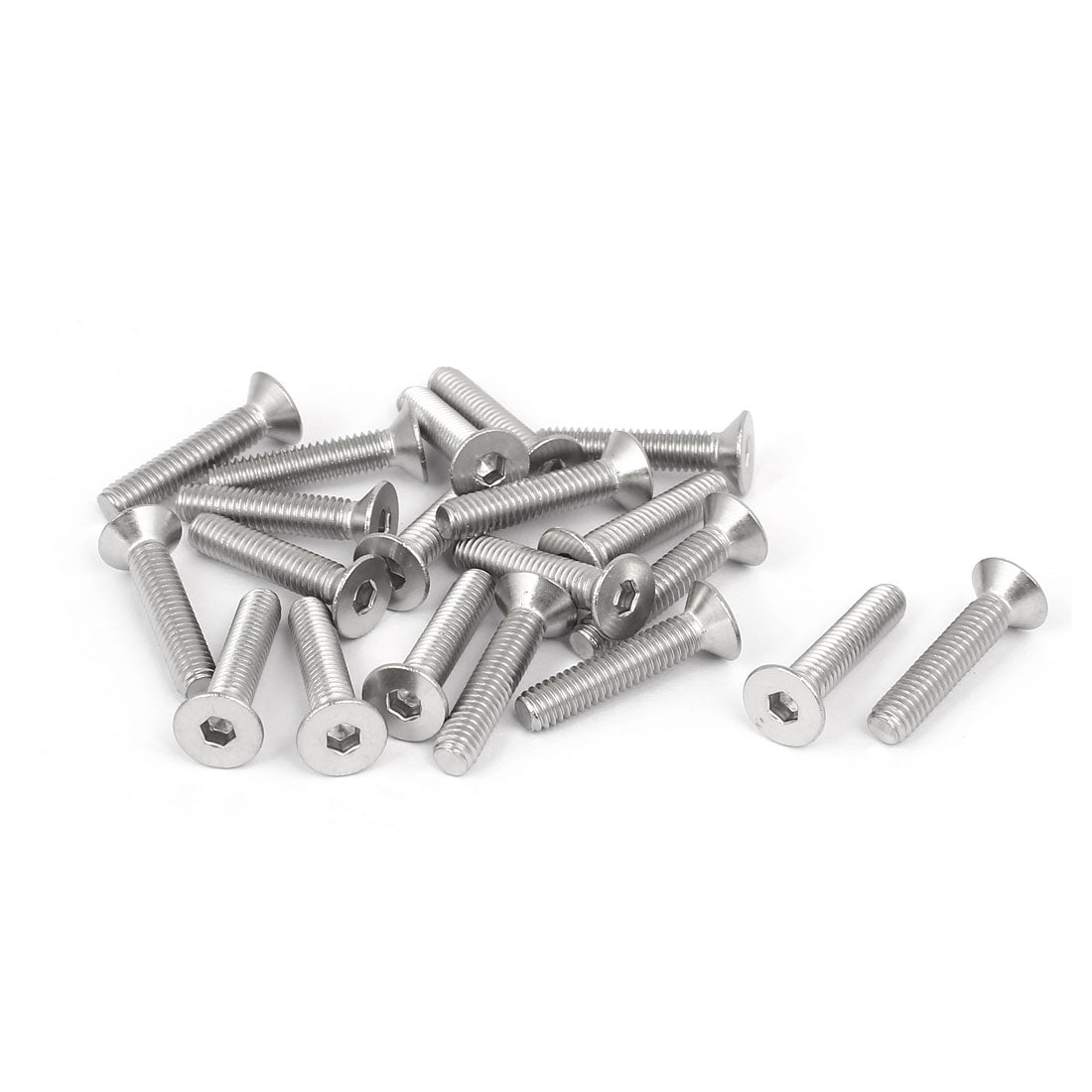 Harfington M4x20mm 316 Stainless Steel Flat Head Hex Socket Cap Screw Bolt Fastener 20pcs