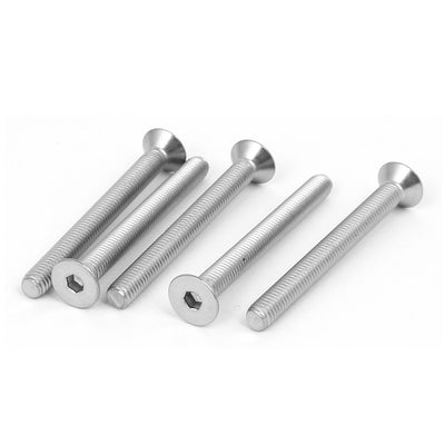 Harfington M5x50mm 316 Stainless Steel Countersunk Flat Head Hex Socket Cap Screw 5pcs