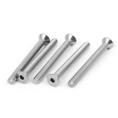 Harfington M5x55mm 316 Stainless Steel Countersunk Flat Head Hex Socket Cap Screw 5pcs