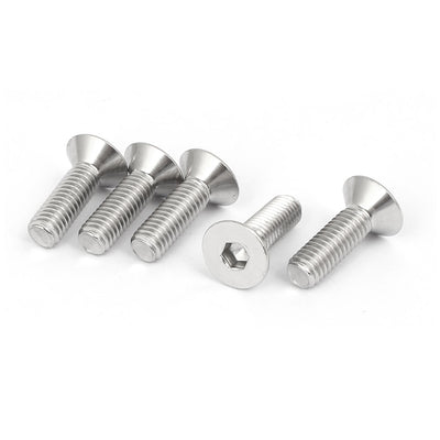 Harfington M6x20mm 316 Stainless Steel Countersunk Flat Head Hex Socket Cap Screw Bolt 5pcs