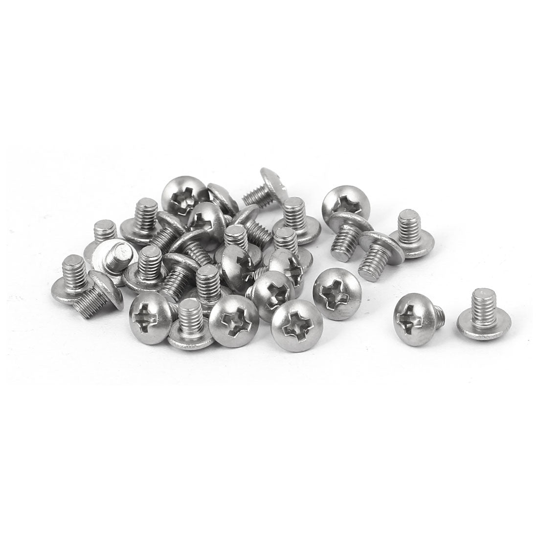 Harfington M3 x 4mm 316 Stainless Steel Truss Phillips Head Machine Screw Silver Tone 30pcs