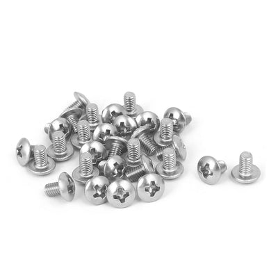 Harfington M3 x 5mm 316 Stainless Steel  Phillips Head Machine Screw Silver Tone 30pcs