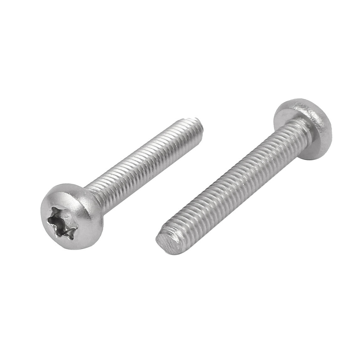 Harfington M4 x 25mm 316 Stainless Steel Round Torx Head Machine Screw  Silver Tone 15pcs