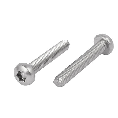 Harfington M4 x 25mm 316 Stainless Steel Round Torx Head Machine Screw  Silver Tone 15pcs