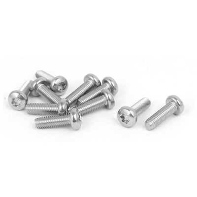 Harfington M5 x 16mm 316 Stainless Steel Round Torx Head Machine Screw  Silver Tone 10pcs