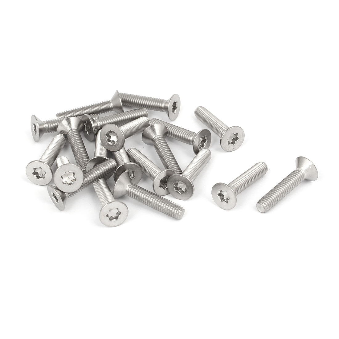 Harfington M4 x 20mm 316 Stainless Steel Flat Torx Head Machine Screw  Silver Tone 20pcs